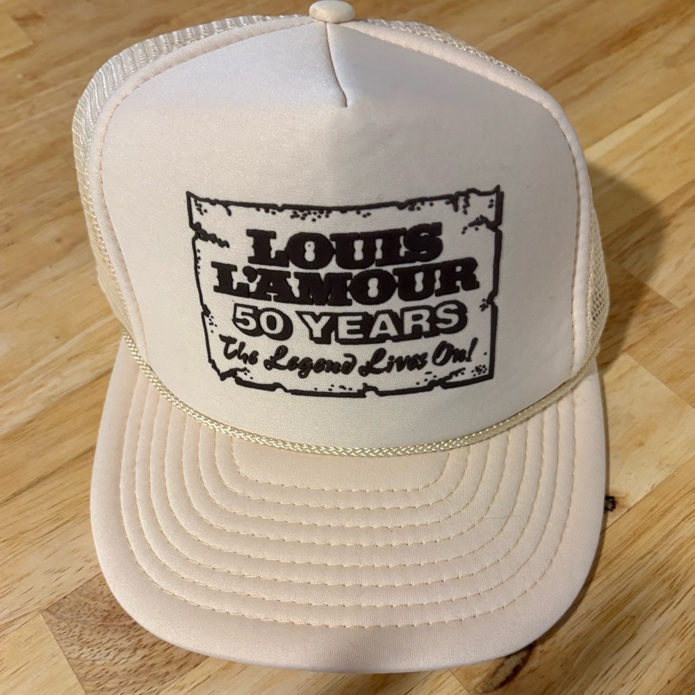 Louis L'Amour 50 Years Beige Vintage Trucker Hat